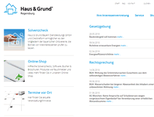 Tablet Screenshot of haus-und-grund-regensburg.de